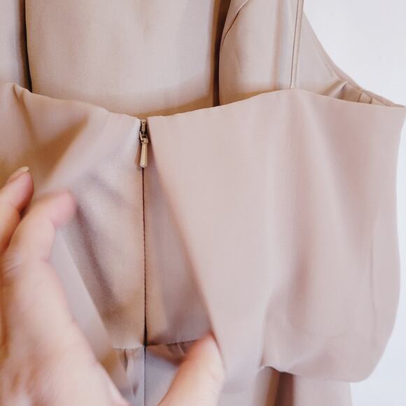 Sorella Vita rose pink spaghetti strap blouson full length chiffon gown Size 12 - Picture 9 of 11